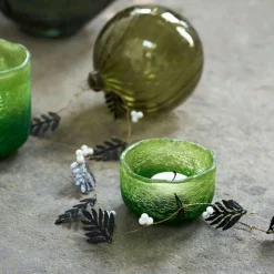 Crackle Värmeljuslykta, Grön