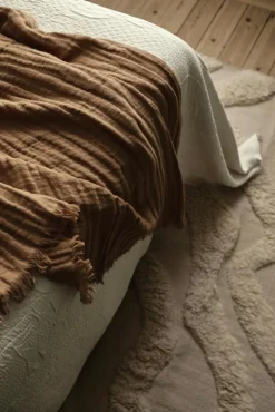 Decotique Plädar & Filtar-Crinkle Filt 130x170 cm, Ljusbrun