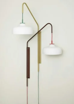 Hübsch Sänglampor|Vägglampor-Current Vägglampa, Röd/Maroon