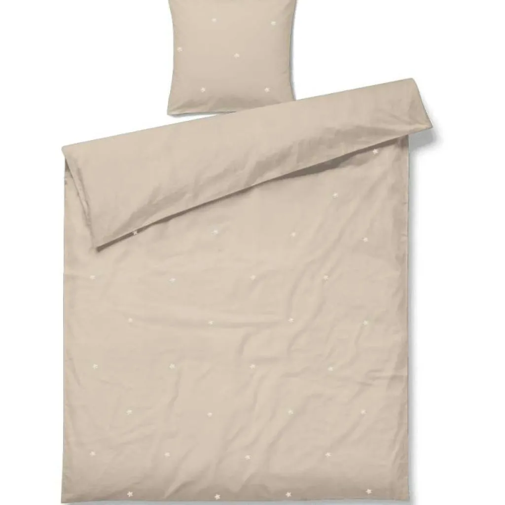 Juna Bäddset-Daisy Bäddset 140x220 + 60x63 cm, Vit / Ljusblå