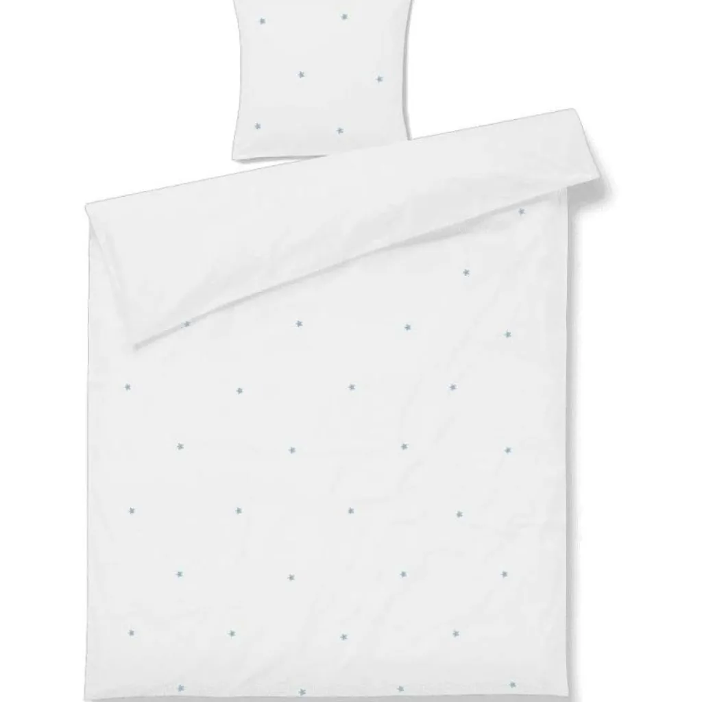 Juna Bäddset-Daisy Bäddset 140x220 + 60x63 cm, Vit / Ljusblå