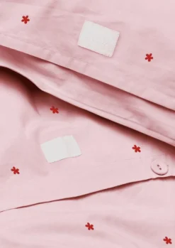 Juna Bäddset-Daisy Bäddset 140x220 + 60x63 cm, Vit / Ljusblå