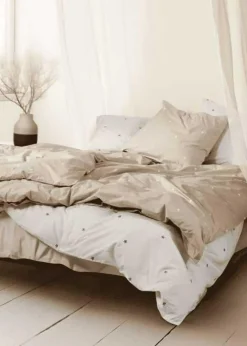 Juna Bäddset-Daisy Bäddset 140x220 + 60x63 cm, Vit / Ljusblå