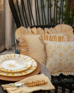 Damson Kuddfodral 30x40 cm, Gul