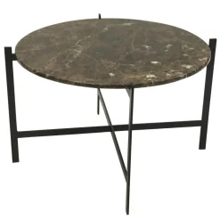 OX Denmarq Soffbord-Deck Large Bord, Svart Underrede, Vit Marmor