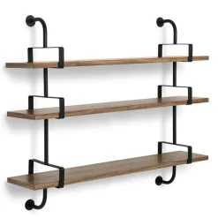 Demon Hylla 3, 155 cm, Svart/Valnöt