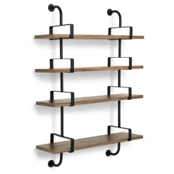 Demon Hylla 4, 95 cm, Svart/Valnöt