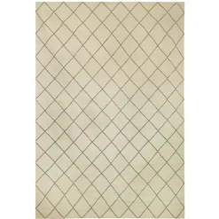 Dhurry Wool Diamond Matta 230x336 cm, Off White/Grey