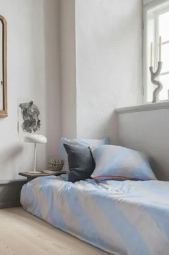 Diagonal Bäddset 140x200 + 60x63 cm, Sand / Ljusblå