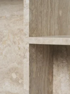 Ferm Living Sidobord & Avlastningsbord-Distinct Sidobord Travertin, Mörkbrun