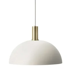 Dome Pendel Låg, Ljusgrå/Mässing
