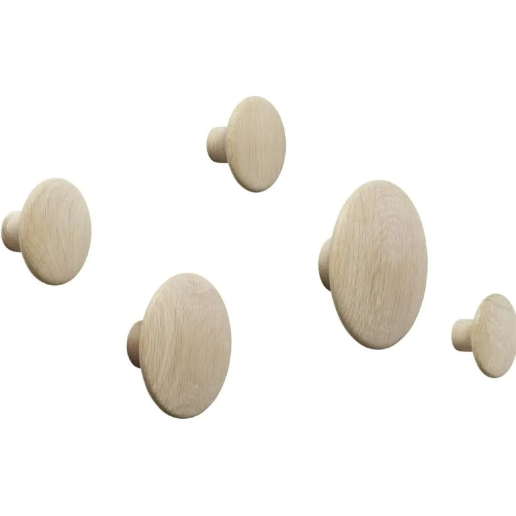 Muuto Krokar & Galgar-Dots Wood Krokar Trä 5-pack, Svart
