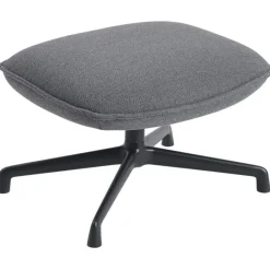 Doze Fotpall Med Snurrunderrede, Refine Läder Konjak / Antracit