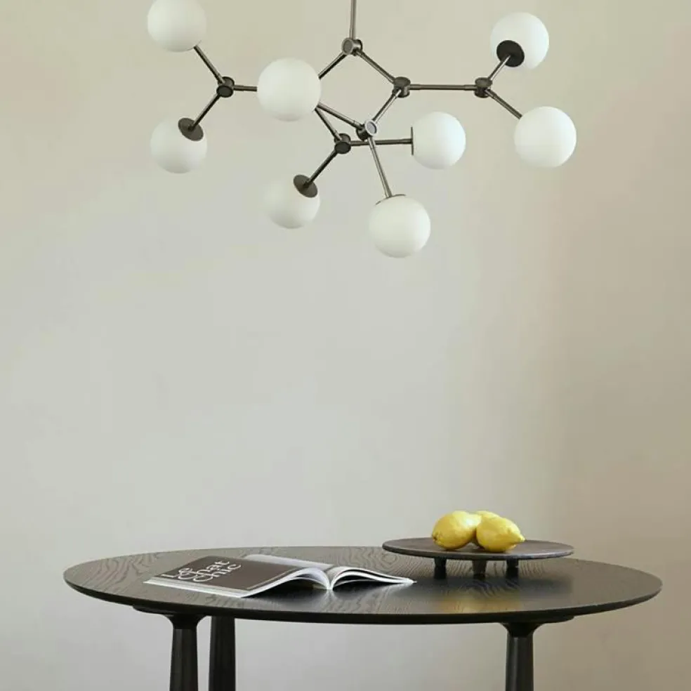 Drop Bulp Mini Ljuskrona, Oxidized Brass