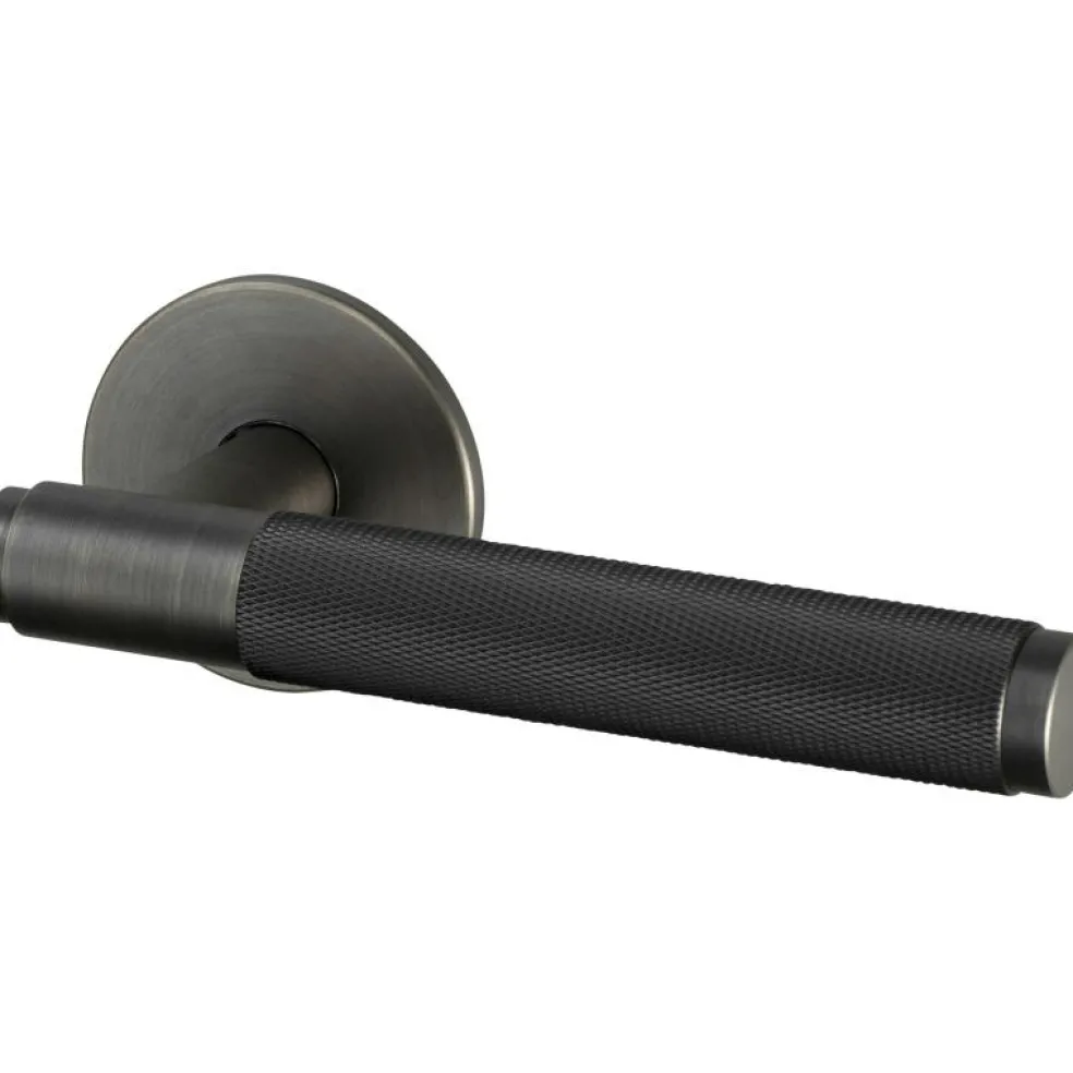 Dörrhandtag Set Ofjädrad Cross, Rökt Brons