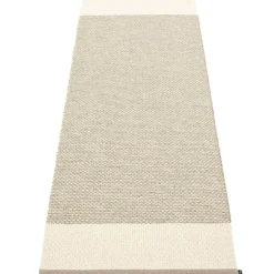 Pappelina Plastmattor-Edit Matta Mud / Vanilla / Linen Metallic, 85x260 cm