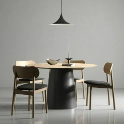 Elephant Stol, Naturlig Ek / Svart Läder