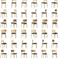 Elephant Stol, Naturlig Ek / Svart Läder