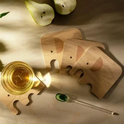 Elephant Underlägg 10x11 cm, Blå