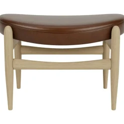 Audo Copenhagen Fotpallar-Elizabeth Fotpall, Naturlig Ek / Dunes Cognac Läder