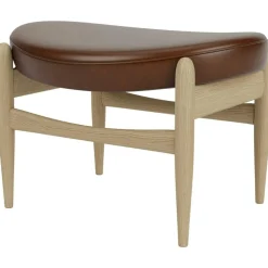 Audo Copenhagen Fotpallar-Elizabeth Fotpall, Naturlig Ek / Dunes Cognac Läder