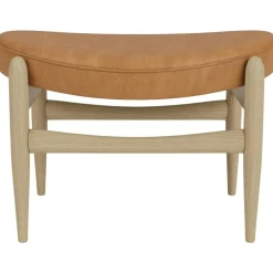 Audo Copenhagen Fotpallar-Elizabeth Fotpall, Naturlig Ek / Dunes Cognac Läder