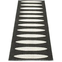 Pappelina Utomhusmattor & Balkongmattor|Plastmattor-Ella Matta 70x225 cm, Black/Vanilla