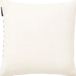 Embroidery Striped Linen/Cotton Kuddfodral 50x50 cm, Rosa/Off-white