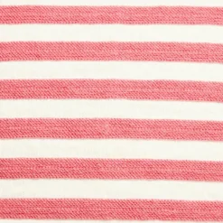 Embroidery Striped Linen/Cotton Kuddfodral 50x50 cm, Rosa/Off-white