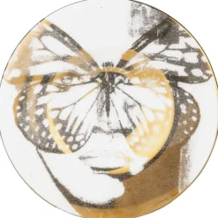 Carolina Gynning Espressokoppar-Espressokopp Med Fat, Golden Butterfly Svartvit