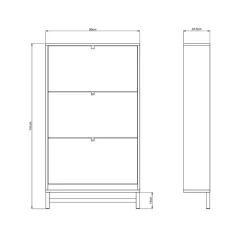 Falsterbo Skoskåp 3 Fack, Vitlack