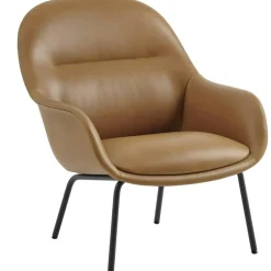 Muuto Fåtöljer-Fiber Fåtölj, Refine Läder Konjak /