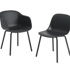 Muuto Trädgårdsstolar-Fiber Karmstol Utomhus, Antracit Svart