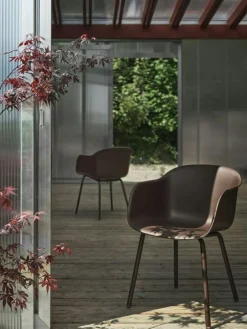 Muuto Trädgårdsstolar-Fiber Karmstol Utomhus, Antracit Svart