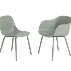 Muuto Trädgårdsstolar-Fiber Karmstol Utomhus, Antracit Svart