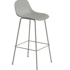 Fiber Tube Barstol Med Ryggstöd 65 cm, Svart / Antracit