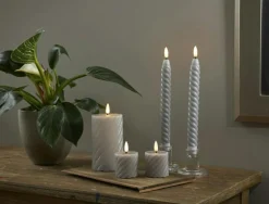 Star Trading Led-Ljus-Flamme Swirl LED Antikljus 25 cm 2-pack, Vit