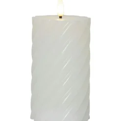 Flamme Swirl LED Blockljus 15 cm, Vit
