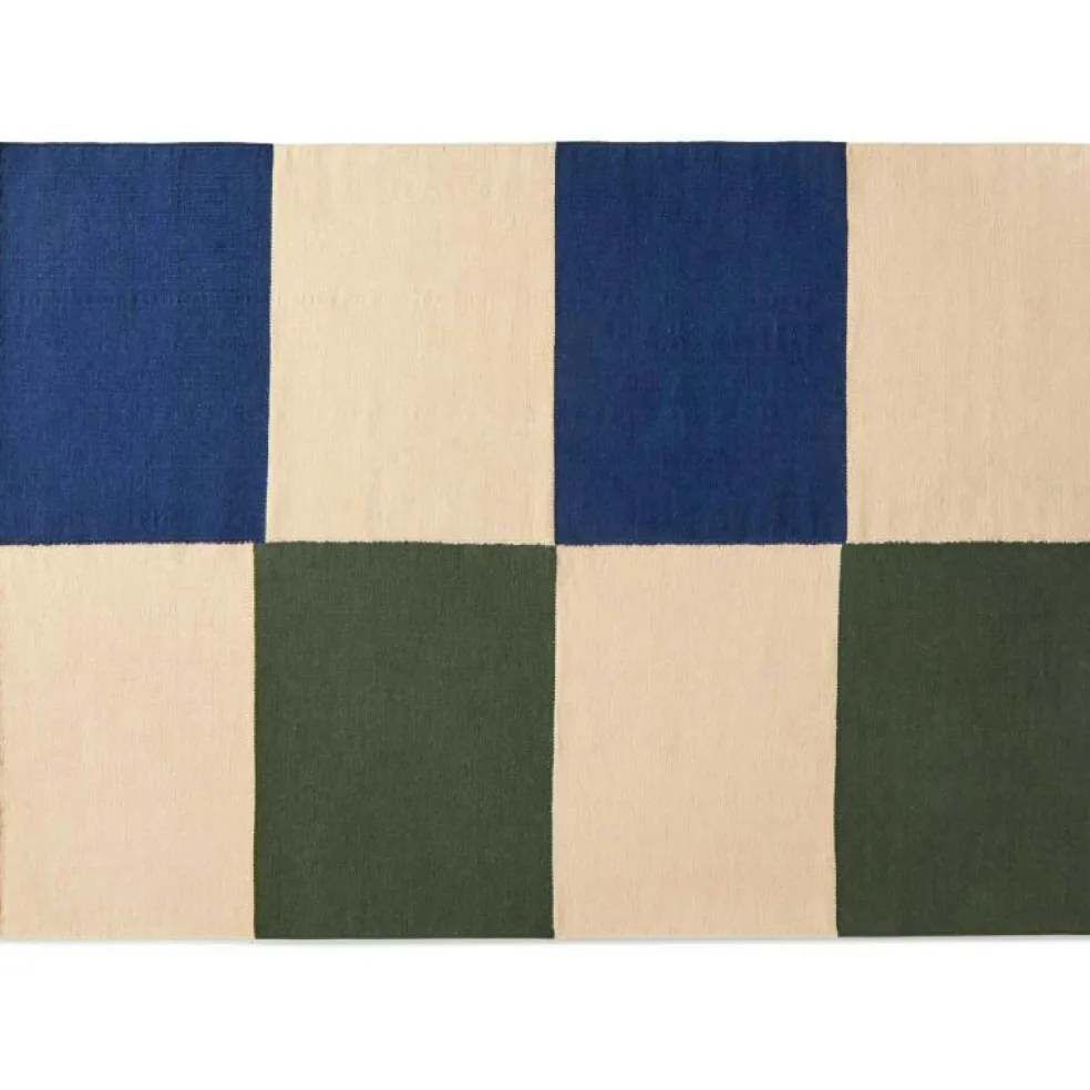 Flat Works Ullmatta, Peach Green Check, 170x240 cm