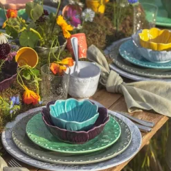 Bordallo Pinheiro Assietter-Flora Desserttallrik 23 cm, Blå