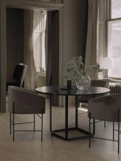 Florence Matbord 145 cm, Vit Viola Marmor / Vit