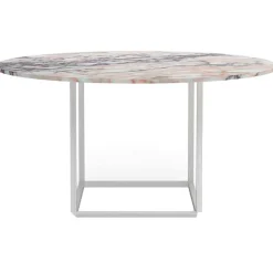 Florence Matbord 145 cm, Vit Viola Marmor / Vit