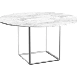 Florence Matbord 145 cm, Vit Viola Marmor / Vit