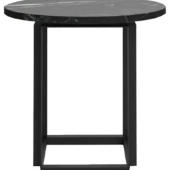 Florence Sidobord 50 cm, Grå Marmor / Svart