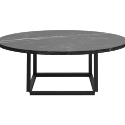 New Works Soffbord-Florence Soffbord 90 cm, Grå Marmor / Svart