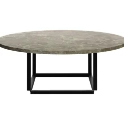 New Works Soffbord-Florence Soffbord 90 cm, Grå Marmor / Svart