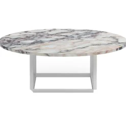 New Works Soffbord-Florence Soffbord 90 cm, Grå Marmor / Svart
