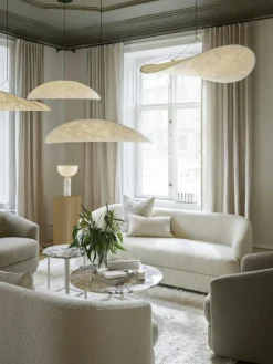 New Works Soffbord-Florence Soffbord 90 cm, Grå Marmor / Svart