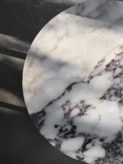 New Works Soffbord-Florence Soffbord 90 cm, Grå Marmor / Svart