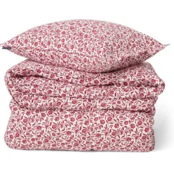 Lexington Bäddset-Flower Printed Cotton Sateen Bäddset Vit / Röd, 220x220 cm